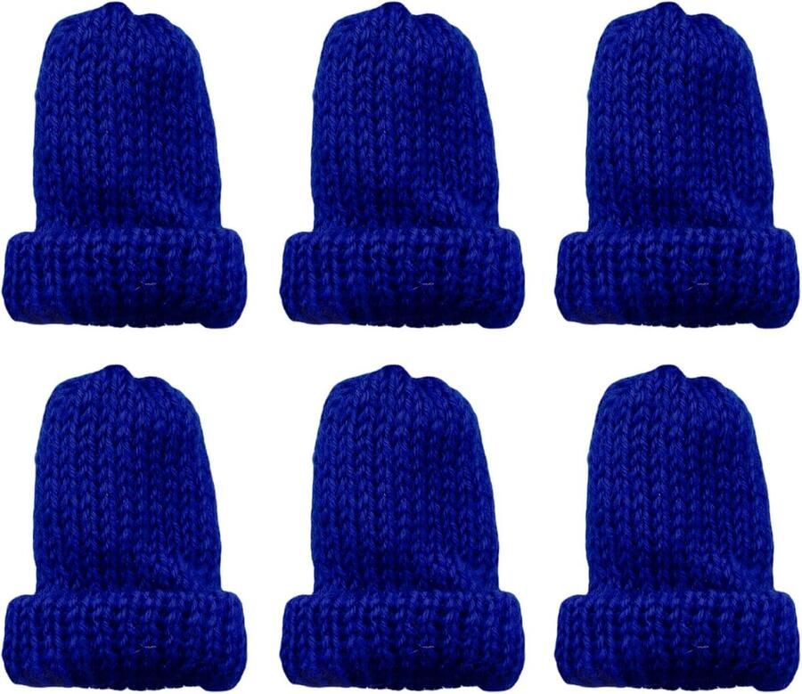Set van 6 Gebreide Eierwarmers voor Ontbijt Eieren Mini Mutsen voor Creatieve Tafeldecoratie