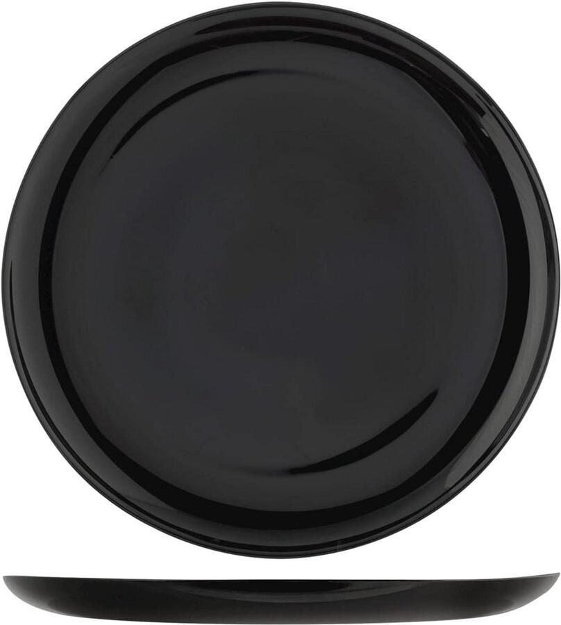 Pizza Borden Dienborden Set Eten Serveren Vaatwasser Magnetronbestendig 6 stuks 32 cm Zwart