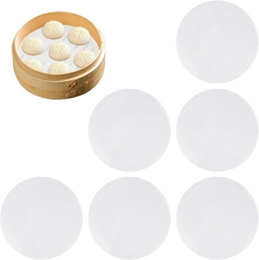 Set van 6 Herbruikbare Siliconen Stoommatten voor Stomen van Voedsel 20 cm