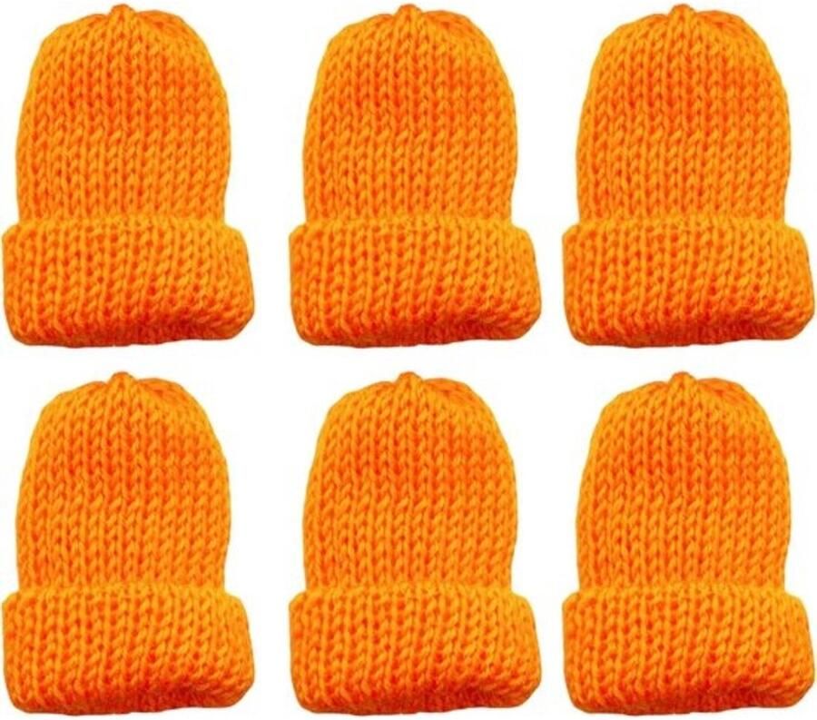 Set van 6 kleurrijke gebreide eierwarmers voor het ontbijt