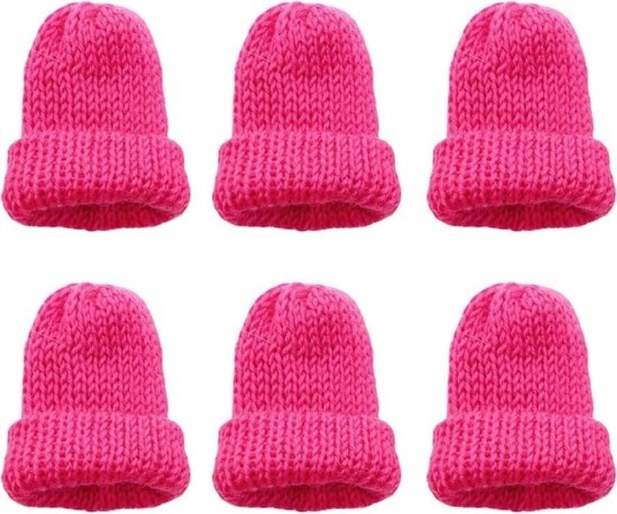 Set van 6 kleurrijke gebreide eierwarmers voor ontbijt