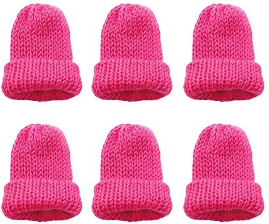 Set van 6 kleurrijke gebreide eierwarmers voor ontbijt