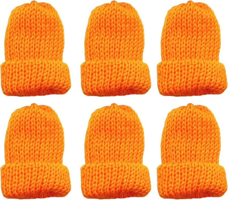 Set van 6 kleurrijke gebreide eierwarmers voor ontbijt