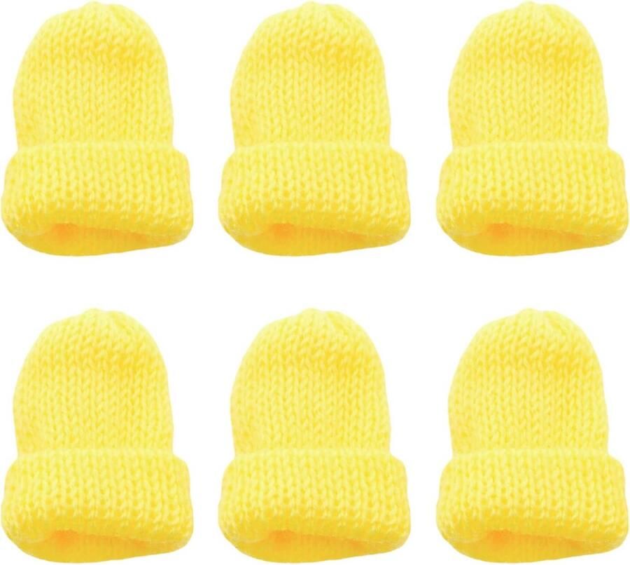 Set van 6 kleurrijke gebreide eierwarmers voor ontbijt