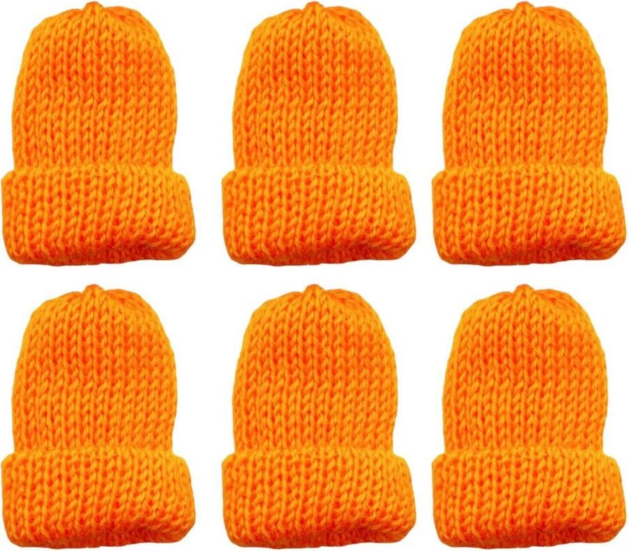 Set van 6 kleurrijke gebreide eierwarmers voor ontbijt