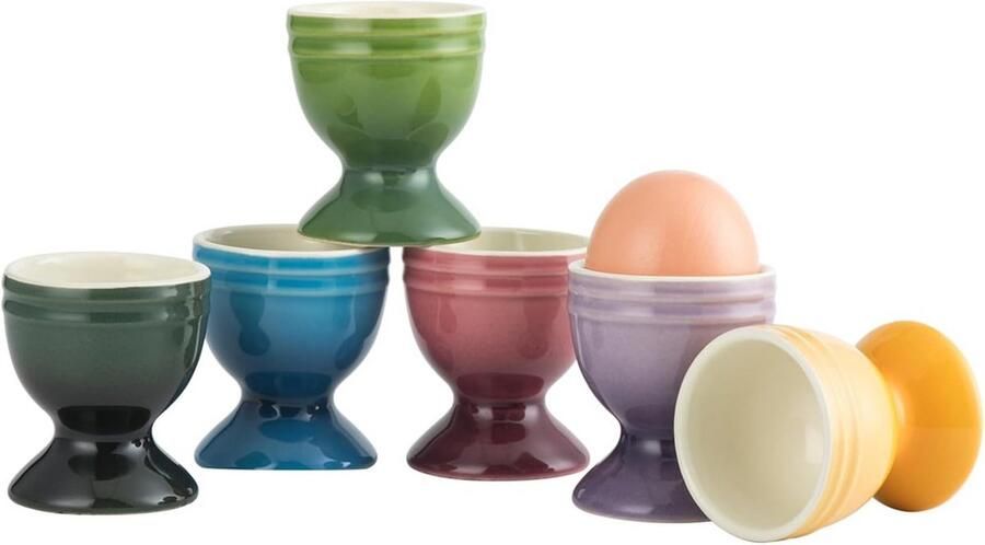 Porseleinen Eierdopjes Eierhouders Ontbijt Serveren Set van 6 22.2 x 16.4 cm Wit