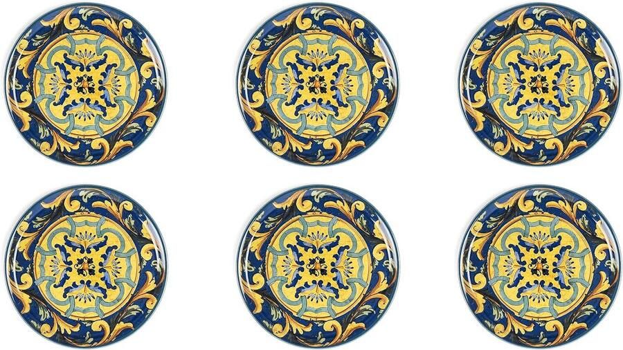 Set van 6 Porseleinen Pizza Borden 31 5 cm met Siciliaanse Kleuren