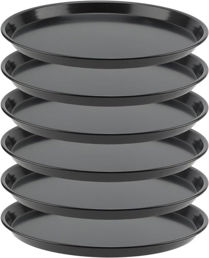 Set van 6 Ronde 8 Inch Antiaanbak Pizza Bakplaten voor Perfecte Pizza's en Deegbereiding in de Oven