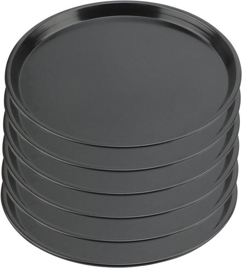Set van 6 ronde pizza bakken van 25 cm Anti-aanbak pizza trays voor perfect pizzadeeg en ovengebruik