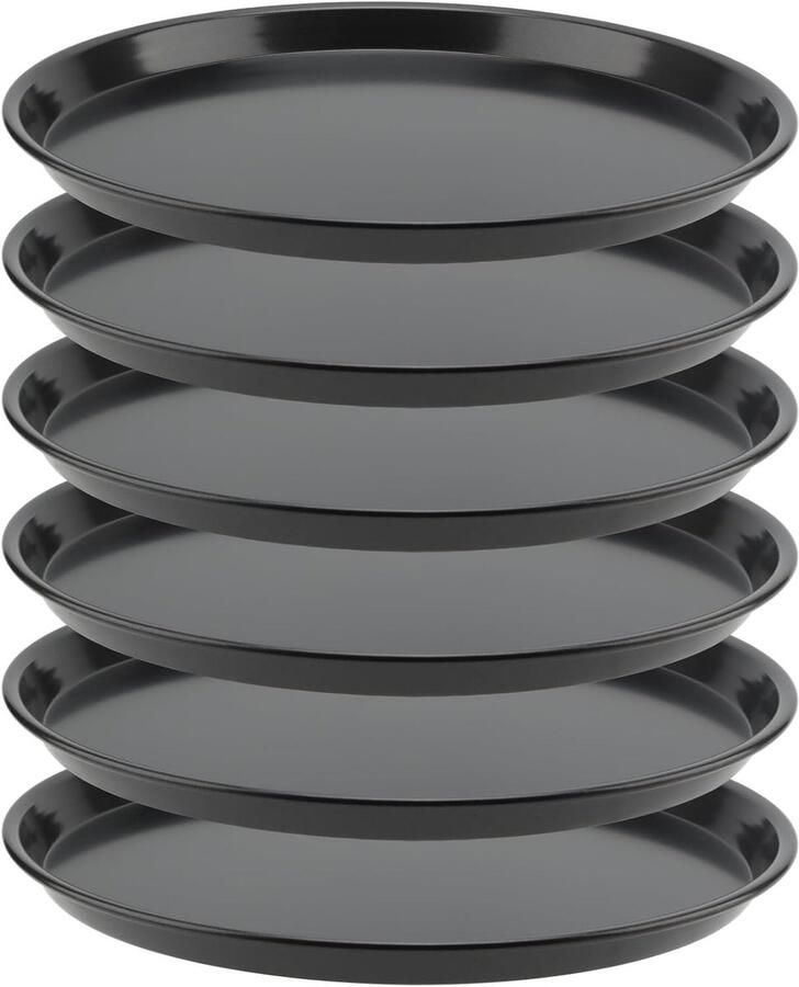 Set van 6 Ronde 8 Inch Antiaanbak Pizza Bakplaten voor Perfecte Pizza's en Deegbereiding in de Oven