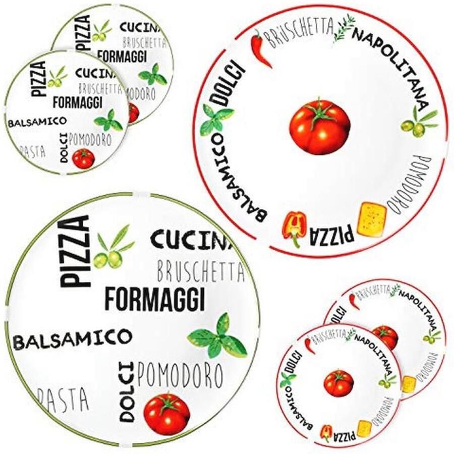 Set van 6 witte pizzaborden Ø 31 cm voor pizza en aperitief