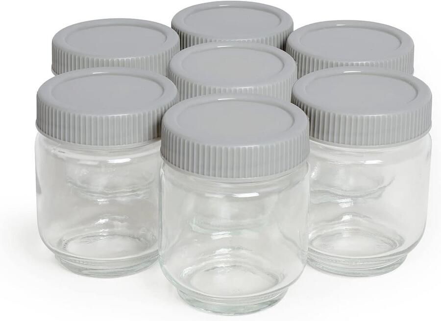 Set van 7 potten voor het maken van zelfgemaakte yoghurt