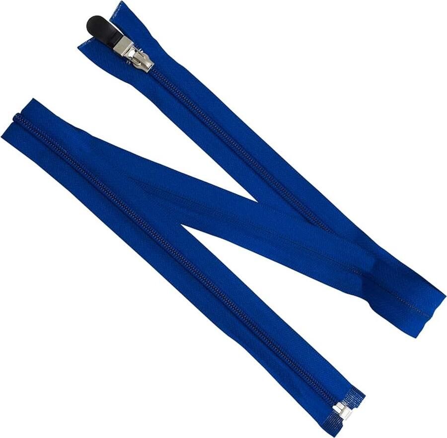 Set van 7 spiraalritsen N°5 80 cm deelbaar blauw decoratieve trekker voor kledingprojecten naaiwerk kleding textielcreaties