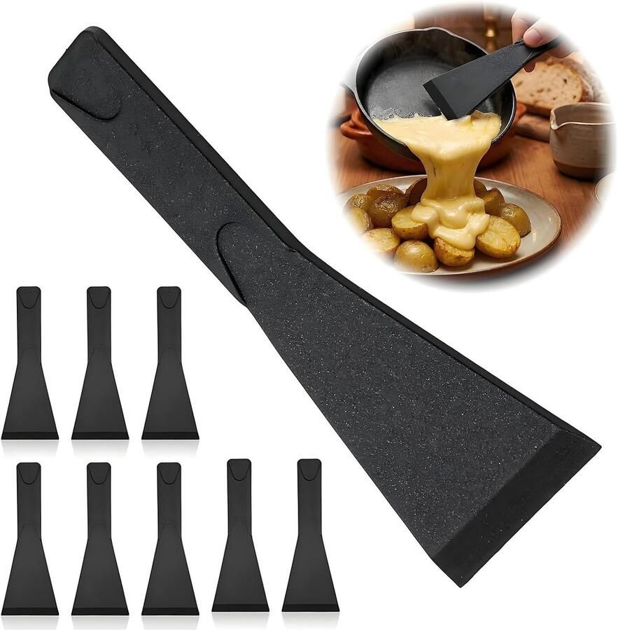 Set van 8 hittebestendige raclette spatels nylon panneschrapers voor kaasfondue en grillaccessoires ideaal voor een gezellige avond