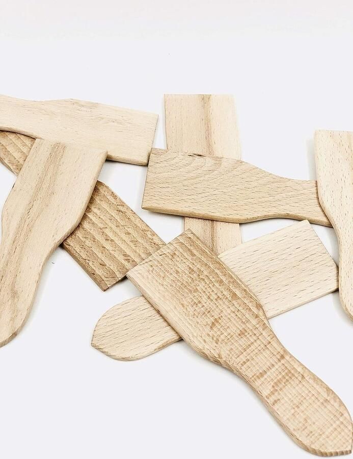 Set van 8 houten raclette spatels Beuken Voor raclette en steengrillen