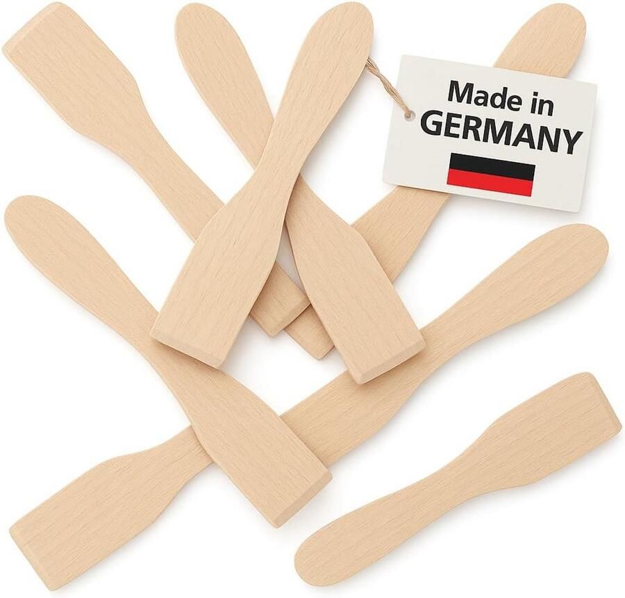 Set van 8 Houten Racletteschrapers Beuken Duurzaam en Hittebestendig