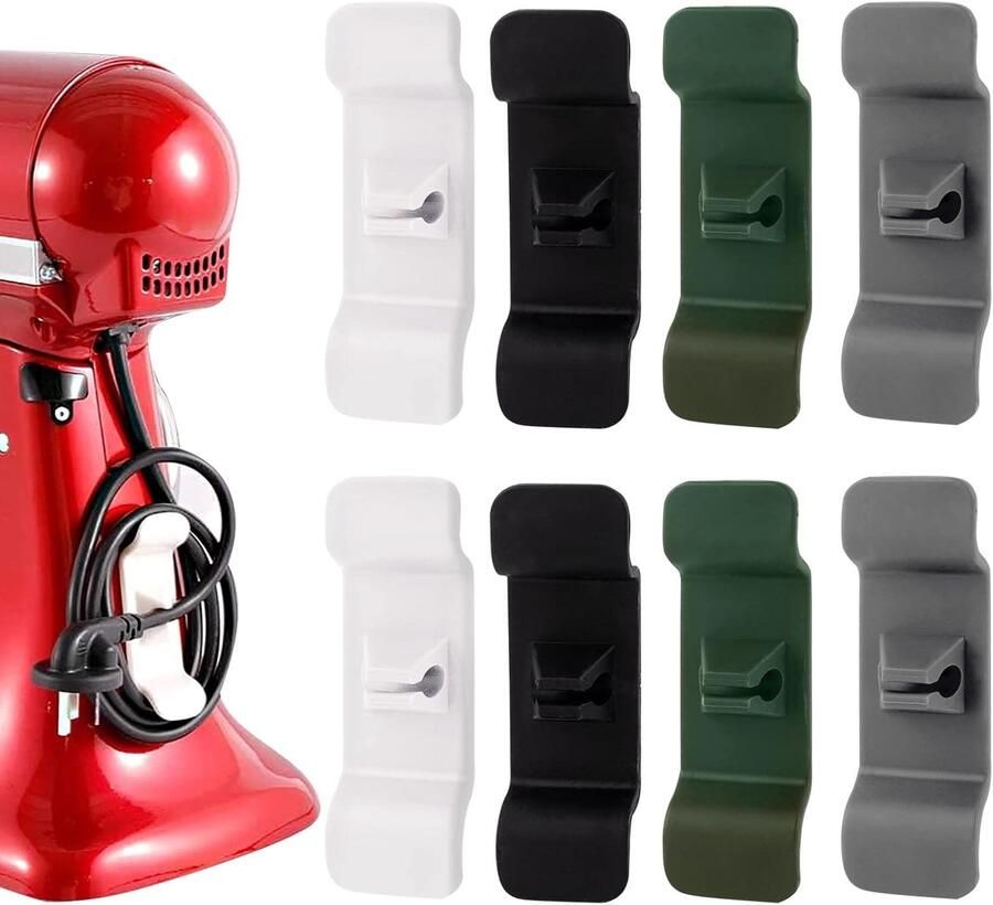 Set van 8 Kabelorganizers voor Apparaten Kabelbeheer met Lijm voor Keuken Blenders Koffiemachines en Frituurpannen