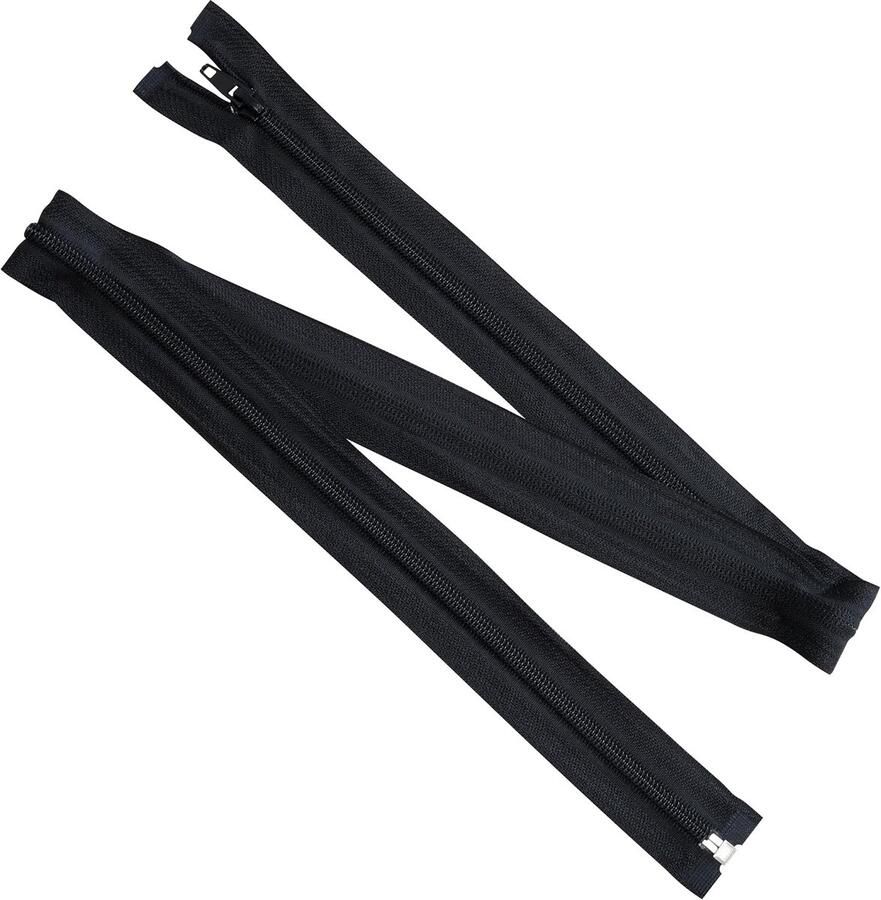 Set van 8 Set van 8 spiraalritsen N°5 90 cm deelbaar met schuiver van metaal nylon polyester naaiwerk DIY-creaties textiel kleding zwart