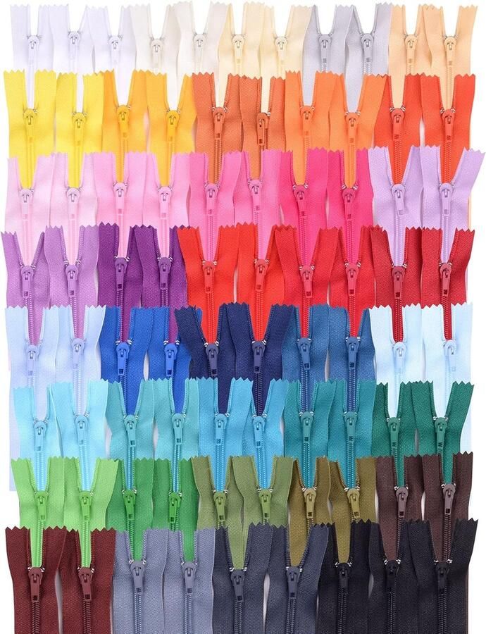 Set van 80 verschillende niet-scheidbare ritssluitingen vervangende ritssluiting voor broeken kleding en tassen. Reparatieset 40 cm