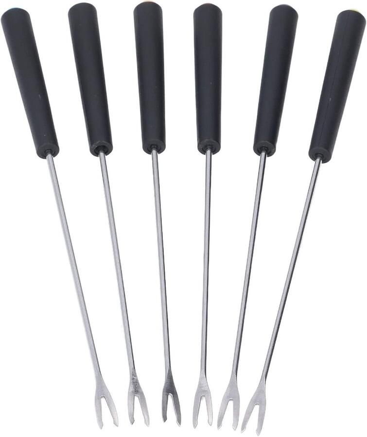 Set van RVS Fondue Vorken Roestvrij Kleurrijke Handgrepen Perfecte Tafelaccessoires voor Fondue Avonden en Gezellige Dinerervaringen
