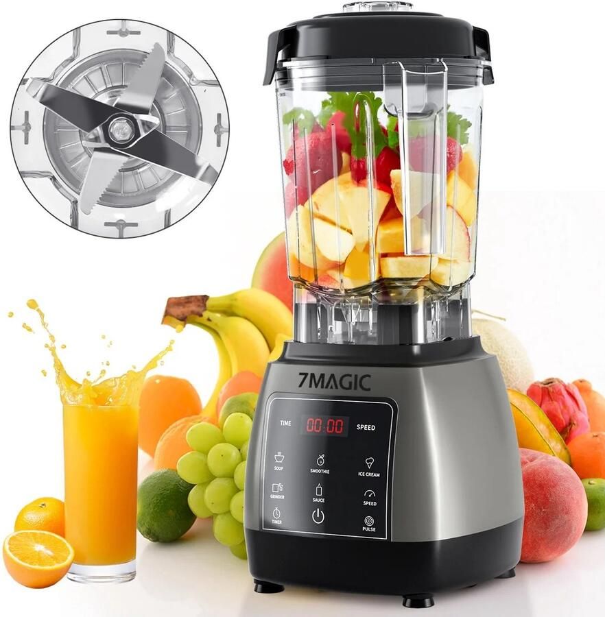 Seth Select Blender 2000W – 2L Smoothie Blender met Timer – IJskracht Mixer & Juicer – BPA-vrij – Professionele Keukenmachine