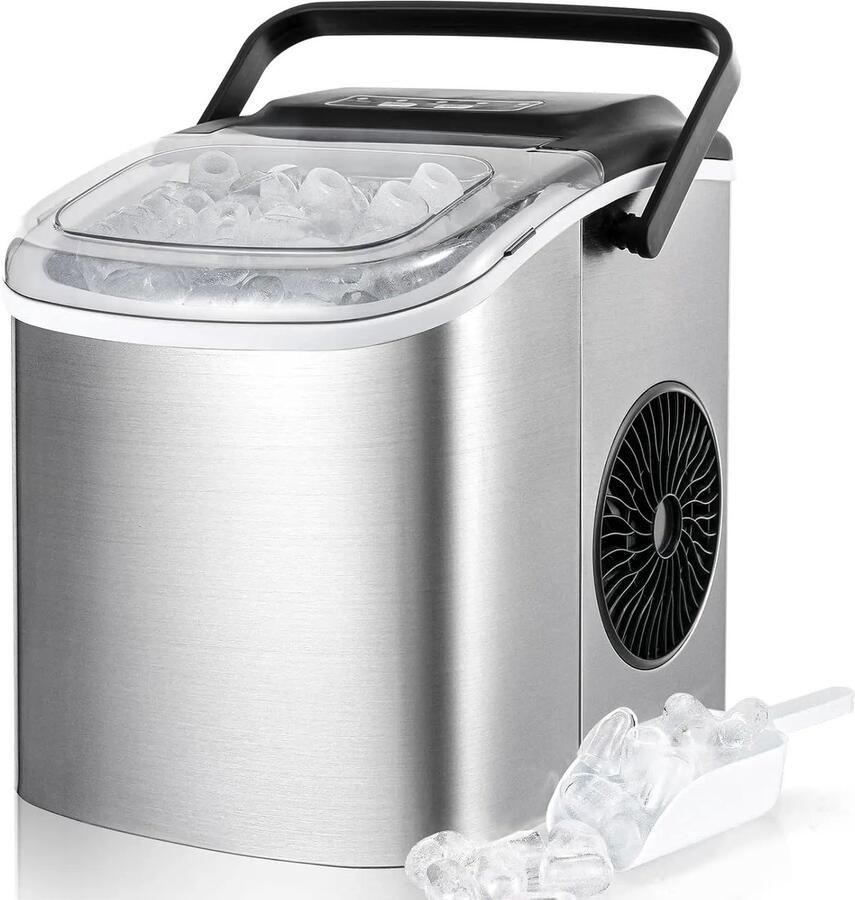 Seth Select Elektrische Ijsblokjesmachine – IJsblokjes in 6-12 Min – 2 Maten IJs – Zelfreinigend – Compacte Ijsblokjesmaker met Handvat – Ijsmachine 1.2L - Foto 1