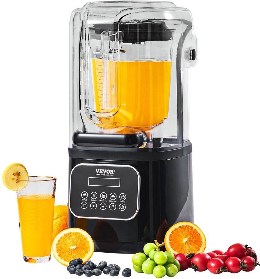 Seth Select Smoothie blender 1400W Glazen blender Glazen Pot Blender Combo Rvs Blender Smoothie maker Zwart