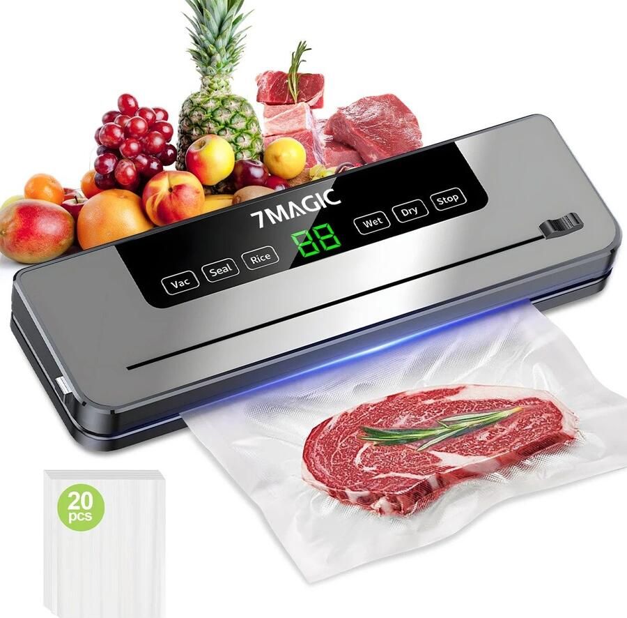 Seth Select Vacuümsealer Vacumeermachine Vacuümverpakkingsmachine Sealmachine Vacuum sealer Gratis 20 zakken Grijs