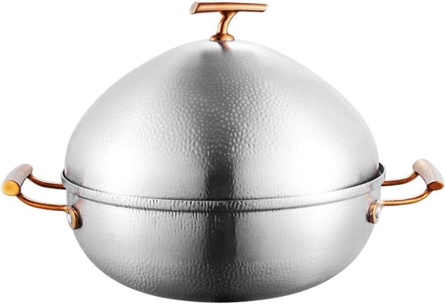 Shabu Hot Pot Dubbele Soeppan Samen Koken Dubbele Smaak 28CM Zilver
