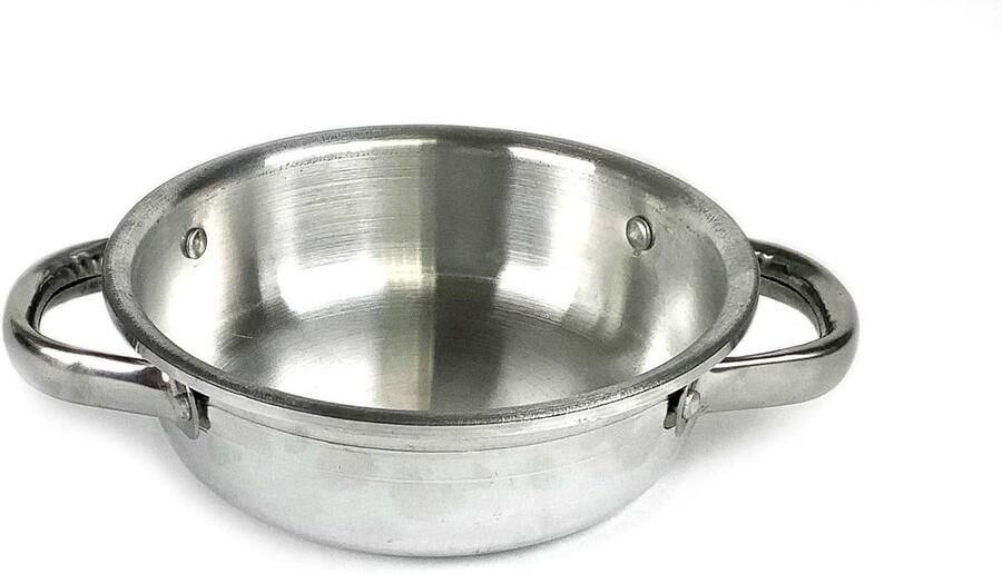 Shakshuka Pan Koekenpan Serveerschaal Omelet Bakken Dubbele Handgrepen 14cm Diameter Zilverkleurig