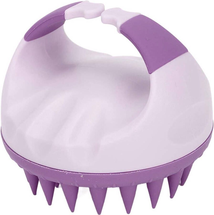 Shampooborstel Haarmassager Zacht Siliconen Waterdicht Handmatig Haarmassage Hoofdhuidreiniging Anti-roos Paars voor in de douche
