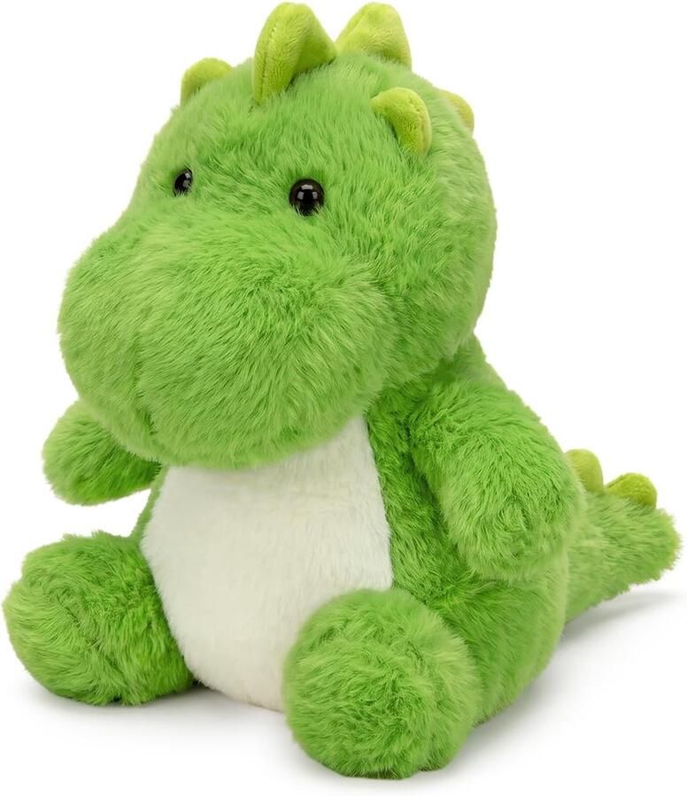 Shownicer Zittend knuffeldier zittend pluche dier handig zacht woonaccessoire bureaudecoratie en verzamelstuk geschenken voor kinderen en volwassenen (dinosaurus 15 cm)