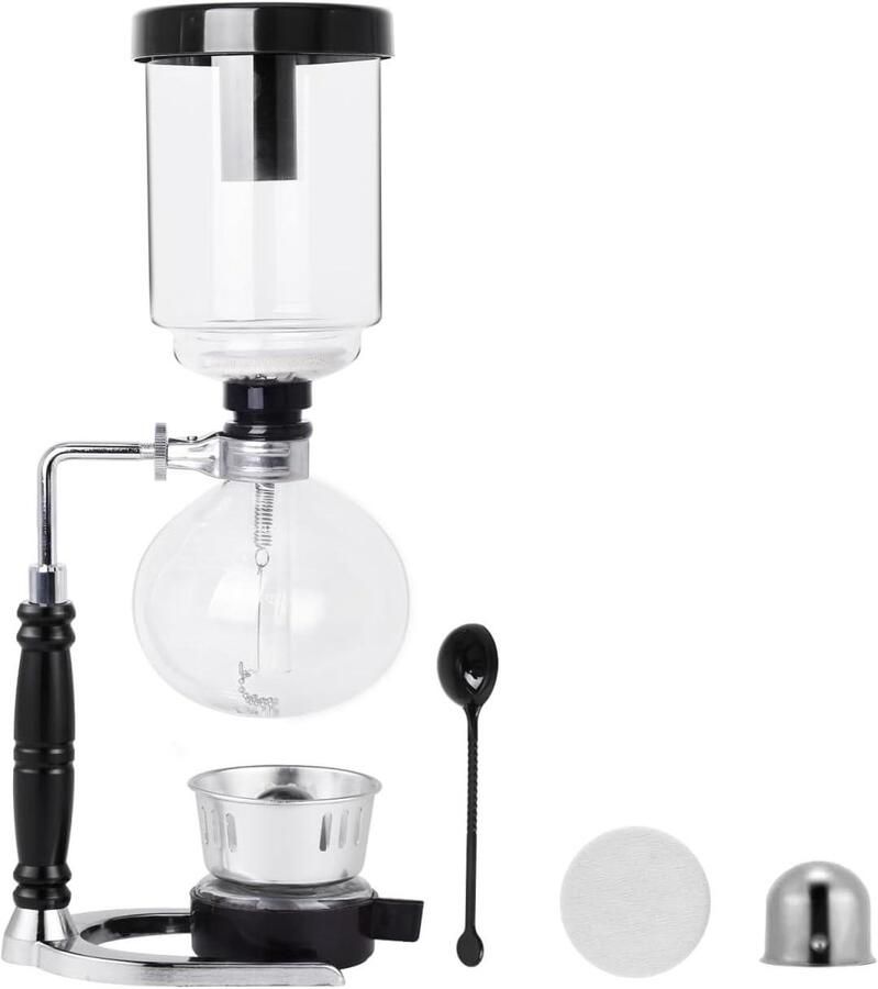 Sifon Koffiezetapparaat Vacuüm koffiemachine Koffie Zetten Hittebestendig Glas 360 ml Roestvrij Staal