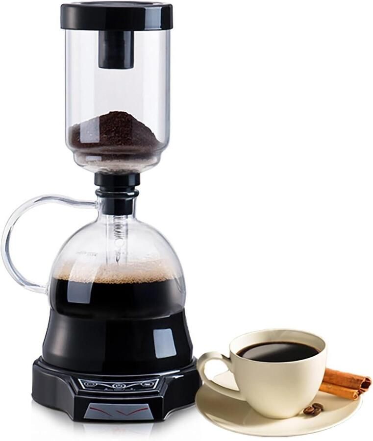Sifon Koffiezetapparaat Vacuüm Koffiepot Koffie Bereiden Automatische Timer 3-5 Kopjes Zwart