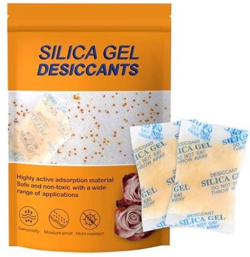 Silicagelzakjes van 20 g 25 stuks met vochtindicator Herbruikbaar droogmiddel voor levensmiddelen