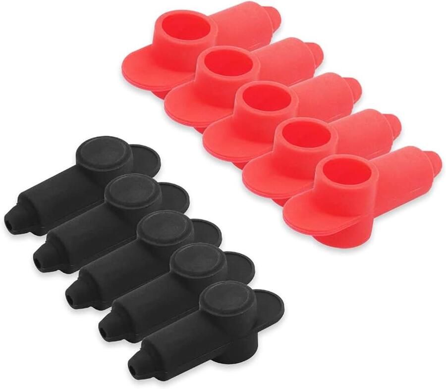 Silicone accupool afdekkingen 10st rood zwart kortsluitbescherming accupool bescherming kortsluiting preventie voor 10-2 AWG kabel 5-35 mm² auto boot vrachtwagen