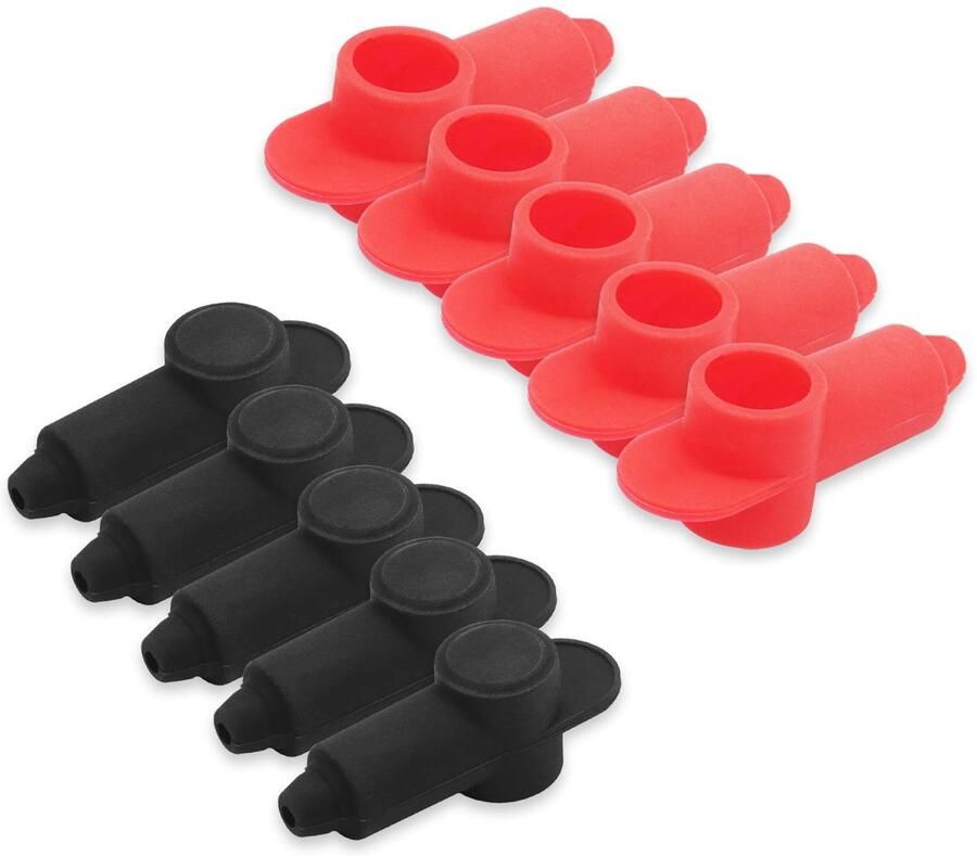 Silicone accupool afdekkingen 10st rood zwart kortsluitbescherming accupool bescherming kortsluiting preventie voor 10-2 AWG kabel 5-35 mm² auto boot vrachtwagen