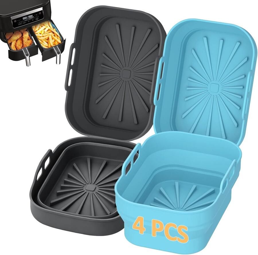 Silicone Airfryer Bakvorm Herbruikbare Bakmat Gezonder Koken Inklapbaar Ruimtebesparend 21 x 14.5 x 8 cm