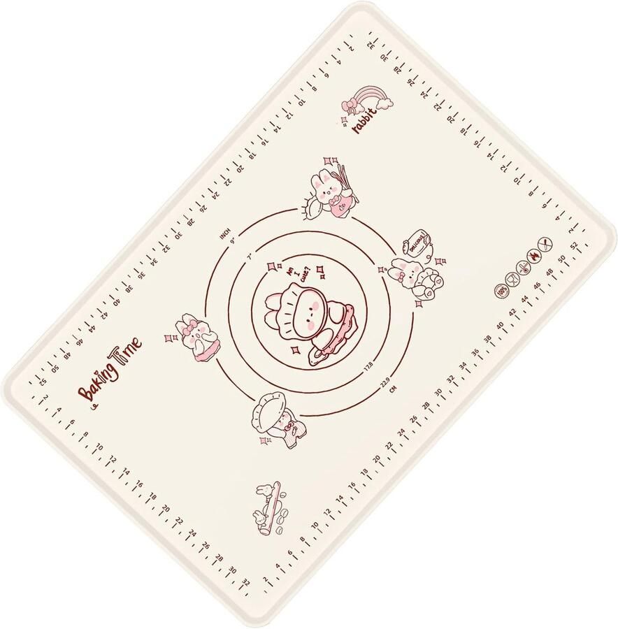 Bakmat Kneedmat Bakplaat Brood Taarten Maken Antiaanbak Versterkt 60x40 cm Grijs