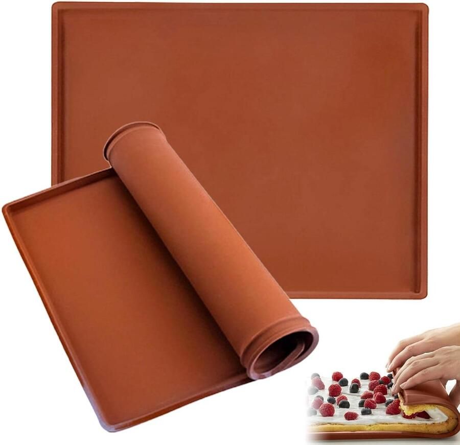 Silicone Bakmat Bakplaat Mat Koekjes Bakken Non-stick Oppervlak 30x40 cm Chocoladebruin