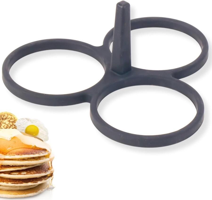 Silicone Bakvorm voor 3 Pannenkoeken Blini's of Eieren Perfecte Bakpan voor Middelgrote Bakplaten