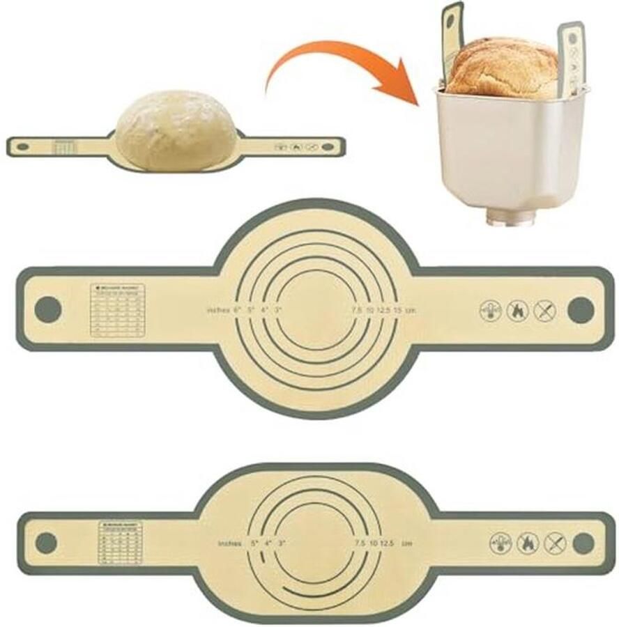 Silicone Brood Sling Set van 2 – Herbruikbare Anti-Stick Brood Bakmat voor Dutch Oven met Lange Handgrepen