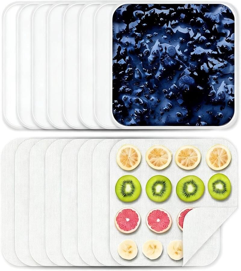 Silicone dehydrator platen 28x28cm herbruikbare anti-aanbakmatten voor drogen van fruit en vlees ShopVlot