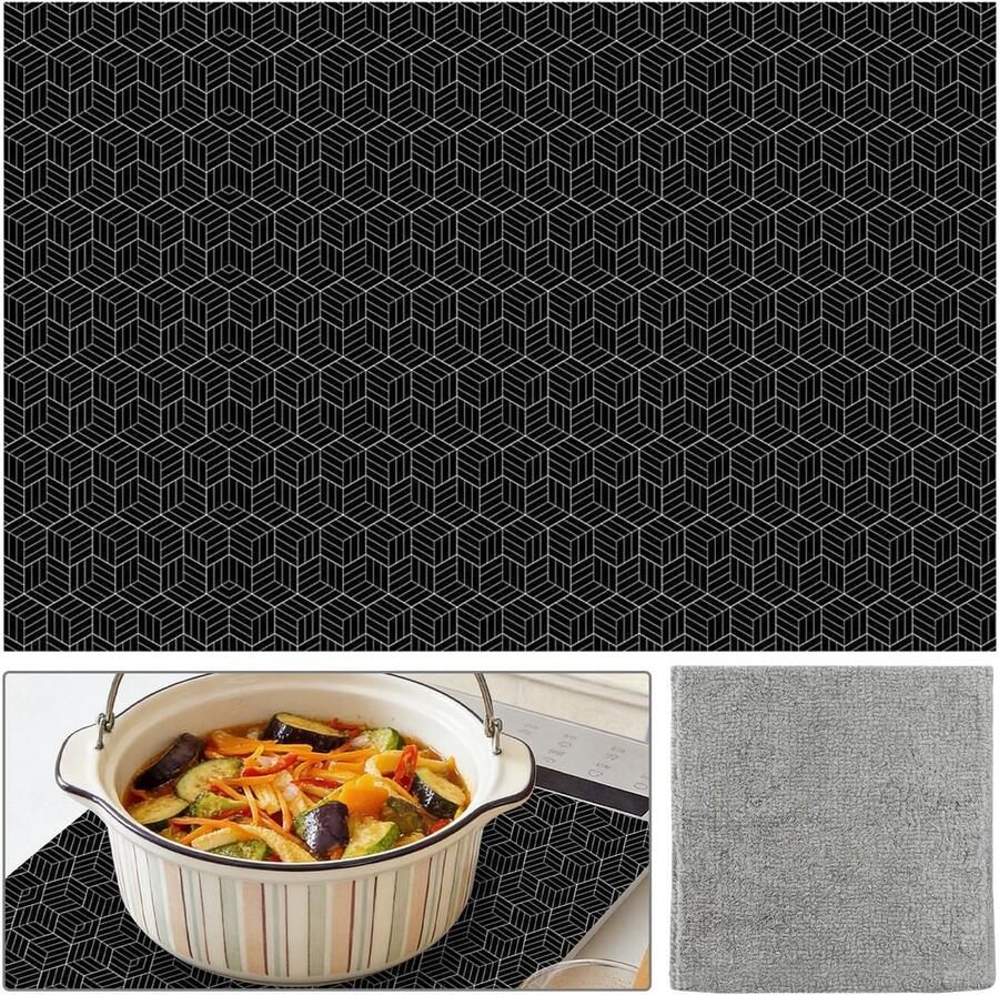 Silicone Dekplaat Inductiekookplaat Zwart 52 x 78 cm
