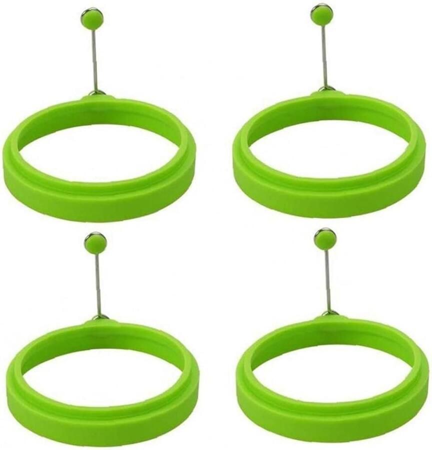 Silicone Ei Ringen Omelet Mold Ontbijt Maken Hittebestendig Siliconen 10.5cm Groen