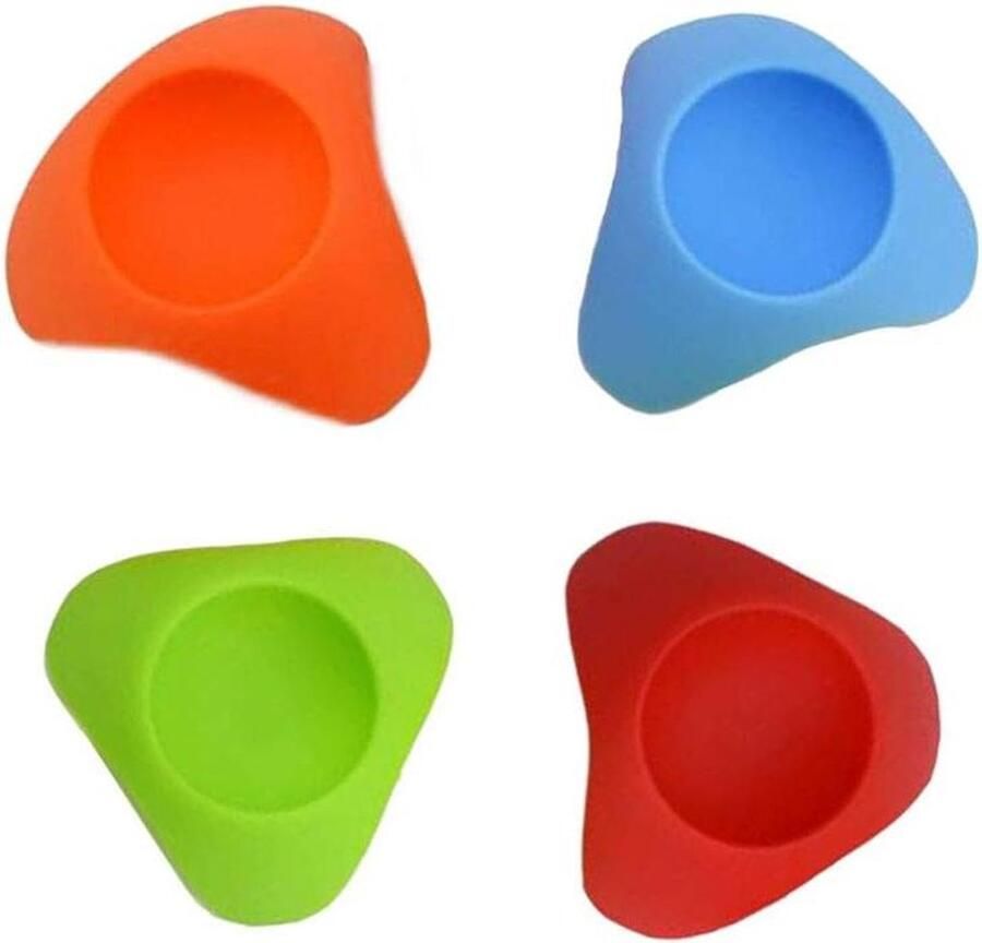 Silicone Eierdopjes Ei Houders Ontbijt Serveren Stabiele Driehoek Basis 5 stuks Kleurrijk
