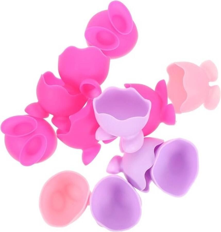 Silicone Eierdopjes Eierhouders Ontbijt Serveren Verstelbaar & Magnetronbestendig 5x4 cm Willekeurige Kleuren