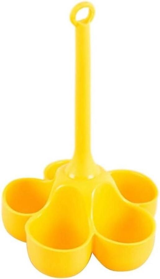 Silicone Eierkoker Stoomhouder Houder Eieren Koken 5 Gaten Ontwerp 20 cm Hoog Geel