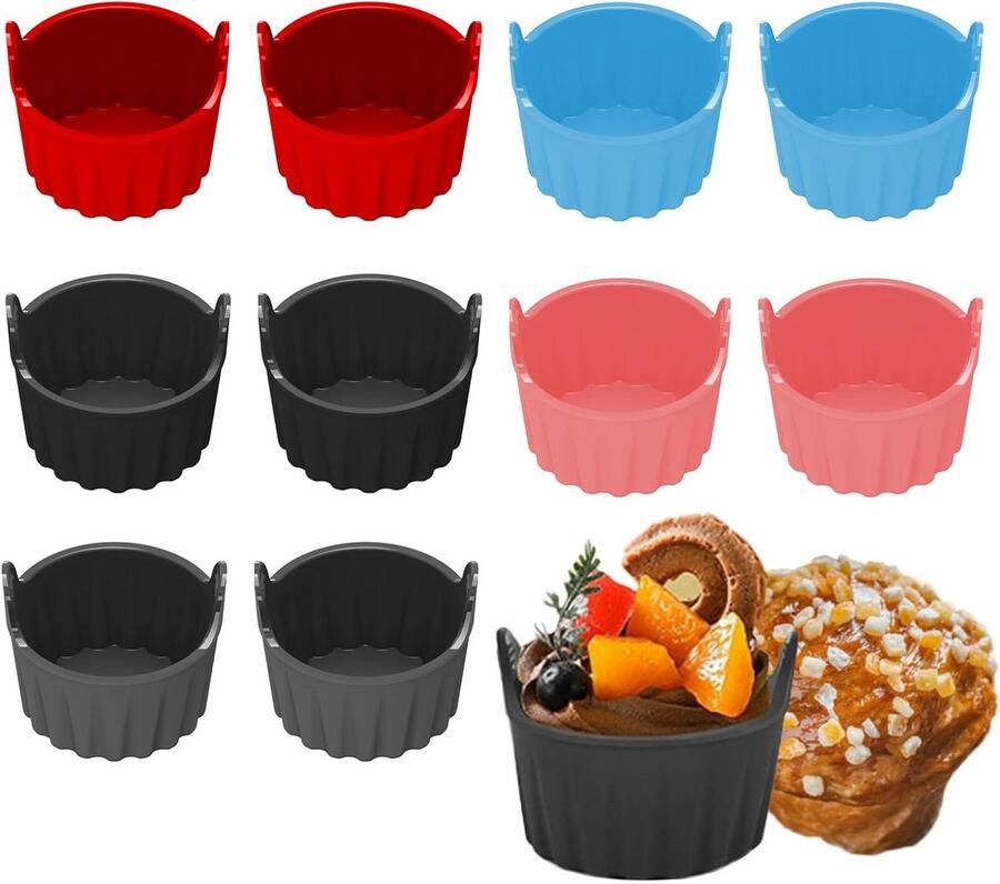 Silicone Eiervormpjes voor Airfryer Magnetron en Oven Set van 10
