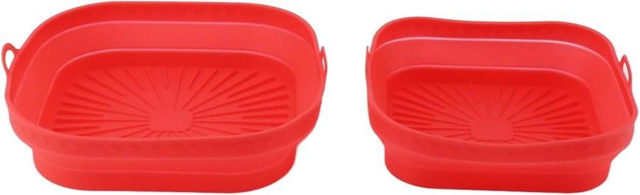 Silicone Fryer Liner Bakvorm Airfryer Bakken en Braden Vouwbaar Ontwerp 20.5 cm Rood